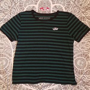 VANS OFF THE WALL STRIPED CROP TOP